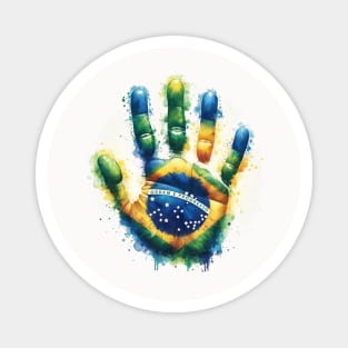 2024 Brazil Pride Hand Souvenir - Brazilian Water Color Art Magnet